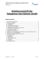 Delivery instructions of Telegärtner Karl Gärtner GmbH