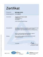 ISO 9001:2015  Telegärtner Karl Gärtner GmbH