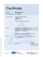 ISO 9001:2015 Telegärtner Karl Gärtner GmbH
