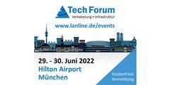 Logo TechForum, Skyline von München 