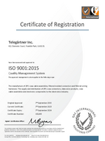 ISO 9001:2015 Certificate (TG Inc.)