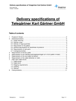Delivery specifications of Telegärtner Karl Gärtner GmbH
