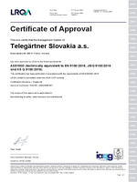 Certificate AS 9100D (Telegärtner Slovakia a.s.)