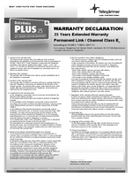 DataVoice PLUS 25 warranty Class EA acc. ISO/IEC 11801 - declaration