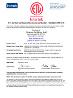 ETL Verified Certificate of Conformance (L02002A0150)