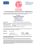 ETL Verified Certificate of Conformance (L02002A0036, L02002B0036, L02002C0036)