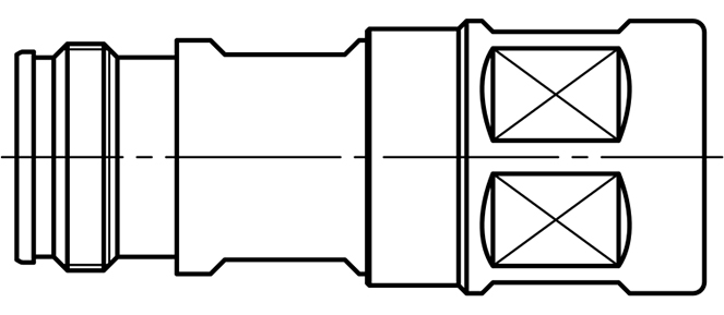 Technical drawing of cable socket
