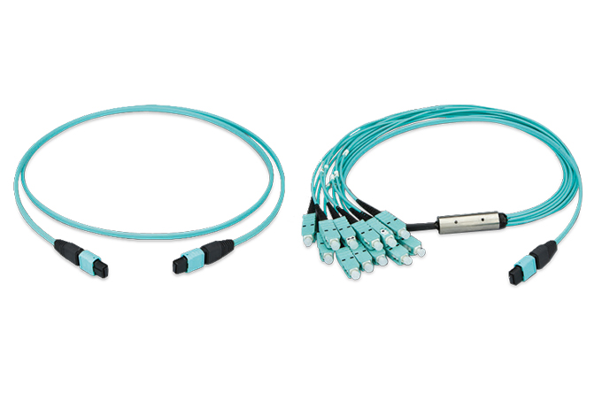 Pre-terminated cables MPO-MPO and MPO-LCD   